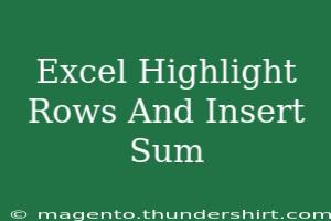 Excel Magic: Highlight Rows And Instantly Insert Sum!