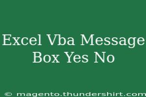 Mastering Excel Vba: How To Use Yes/No Message Boxes Effectively