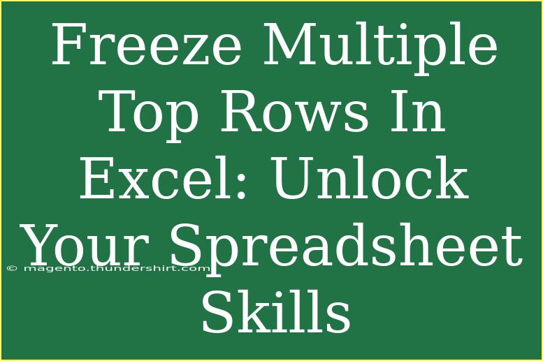 Freeze Multiple Top Rows In Excel: Unlock Your Spreadsheet Skills