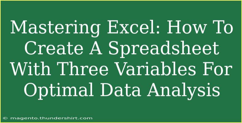 Mastering Excel: How To Create A Spreadsheet With Three Variables For Optimal Data Analysis