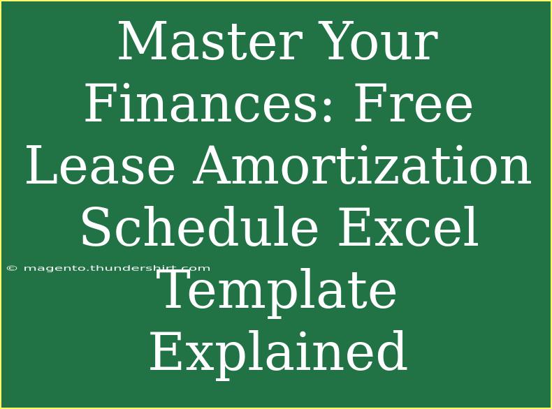 Master Your Finances: Free Lease Amortization Schedule Excel Template Explained