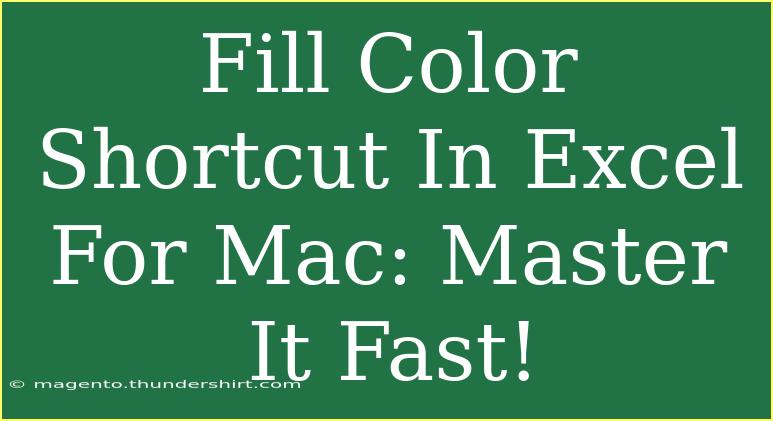 Fill Color Shortcut In Excel For Mac: Master It Fast!