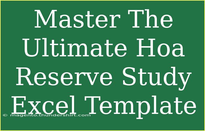 Master The Ultimate Hoa Reserve Study Excel Template