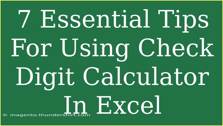 7 Essential Tips For Using Check Digit Calculator In Excel