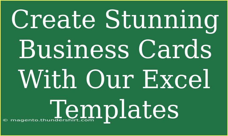 Create Stunning Business Cards With Our Excel Templates