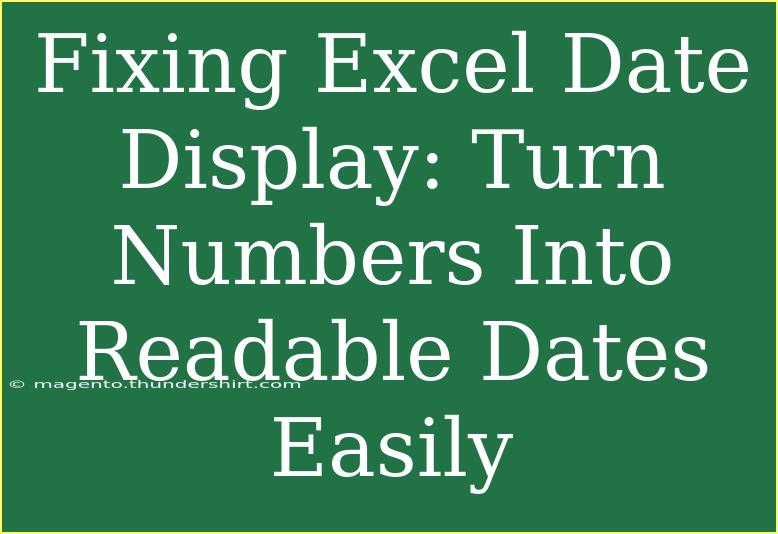 Fixing Excel Date Display: Turn Numbers Into Readable Dates Easily