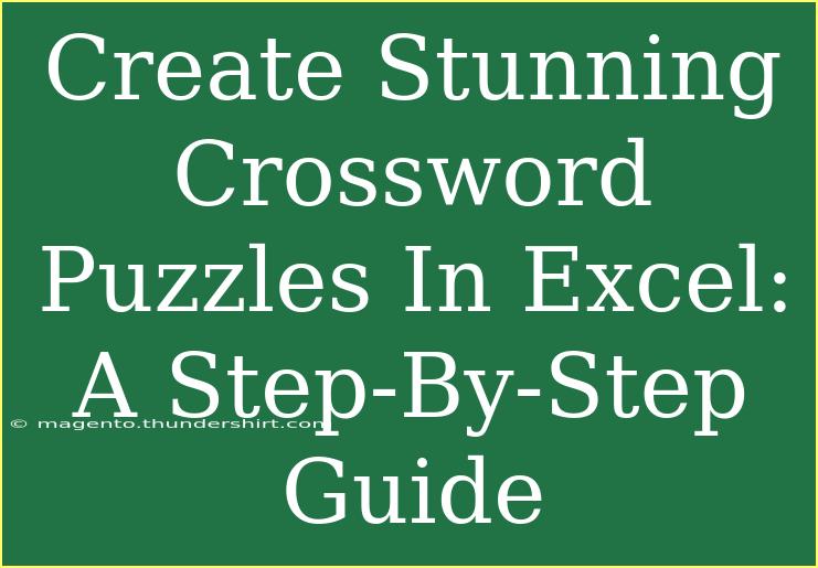 Create Stunning Crossword Puzzles In Excel: A Step-By-Step Guide