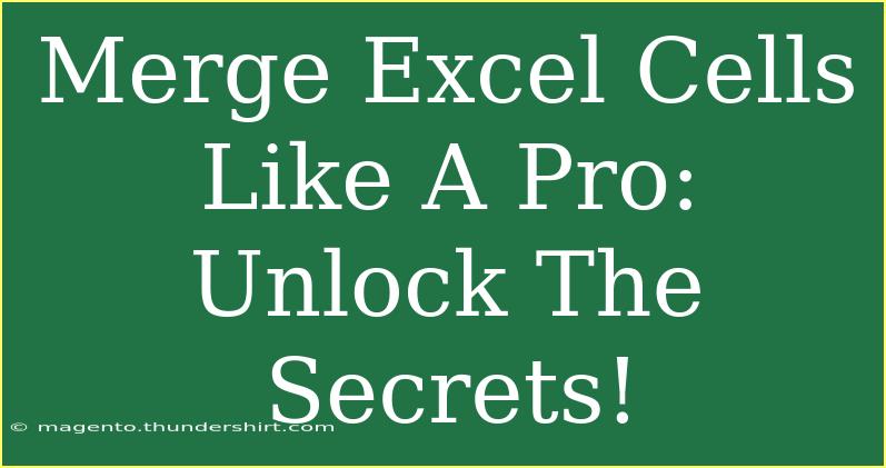 Merge Excel Cells Like A Pro: Unlock The Secrets!