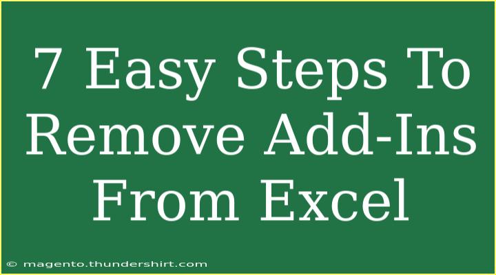 7 Easy Steps To Remove Add-Ins From Excel