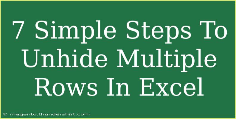 7 Simple Steps To Unhide Multiple Rows In Excel