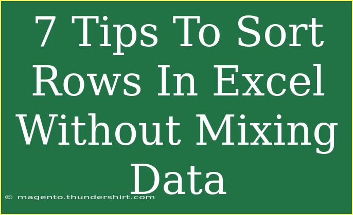 7 Tips To Sort Rows In Excel Without Mixing Data