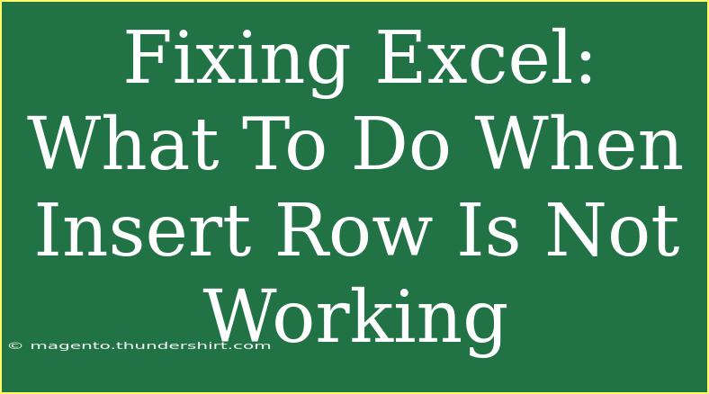 Fixing Excel: What To Do When Insert Row Is Not Working