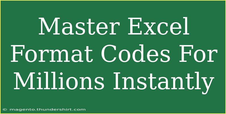 Master Excel Format Codes For Millions Instantly