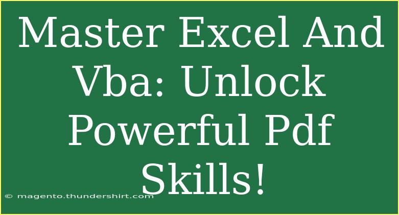 Master Excel And Vba: Unlock Powerful Pdf Skills!