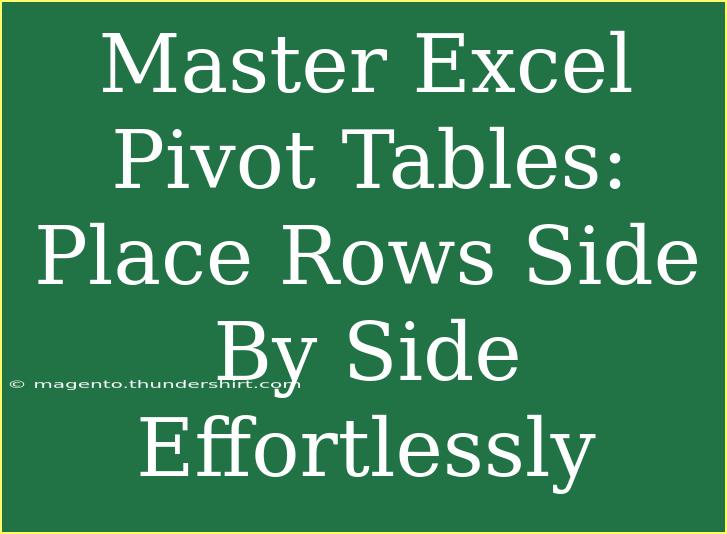 Master Excel Pivot Tables: Place Rows Side By Side Effortlessly