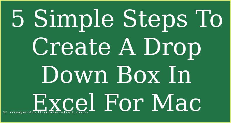 5 Simple Steps To Create A Drop Down Box In Excel For Mac