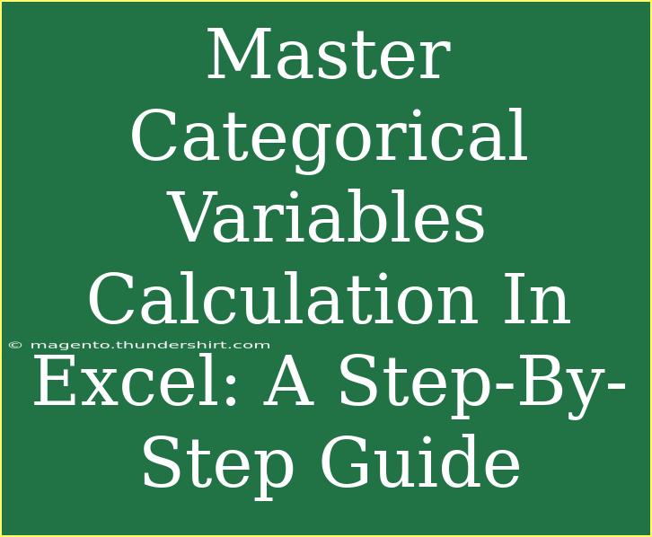 Master Categorical Variables Calculation In Excel: A Step-By-Step Guide