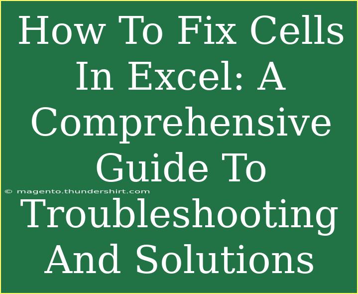 How To Fix Cells In Excel: A Comprehensive Guide To Troubleshooting And Solutions