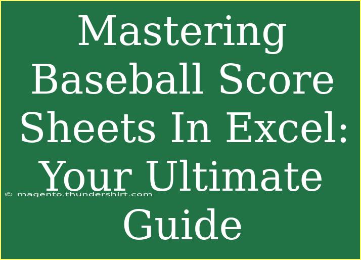 Mastering Baseball Score Sheets In Excel: Your Ultimate Guide