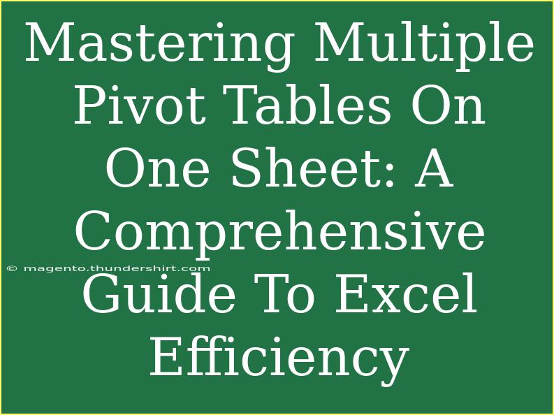 Mastering Multiple Pivot Tables On One Sheet: A Comprehensive Guide To Excel Efficiency