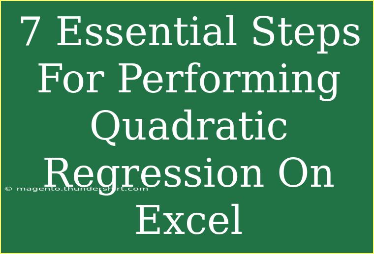 7 Essential Steps For Performing Quadratic Regression On Excel