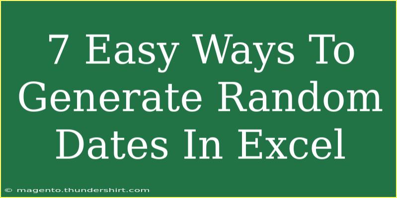 7 Easy Ways To Generate Random Dates In Excel