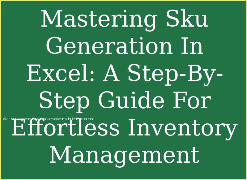 Mastering Sku Generation In Excel: A Step-By-Step Guide For Effortless Inventory Management