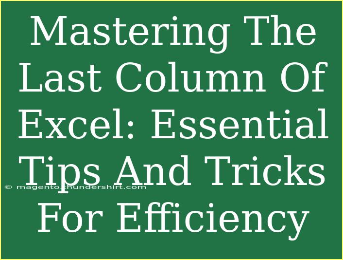 Mastering The Last Column Of Excel: Essential Tips And Tricks For Efficiency