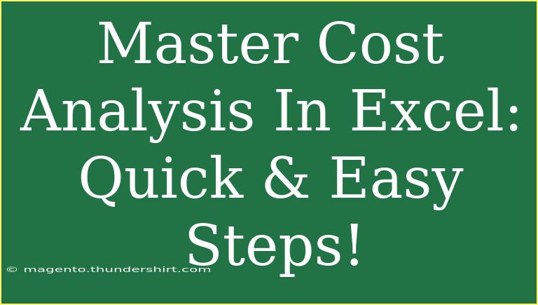 Master Cost Analysis In Excel: Quick & Easy Steps!