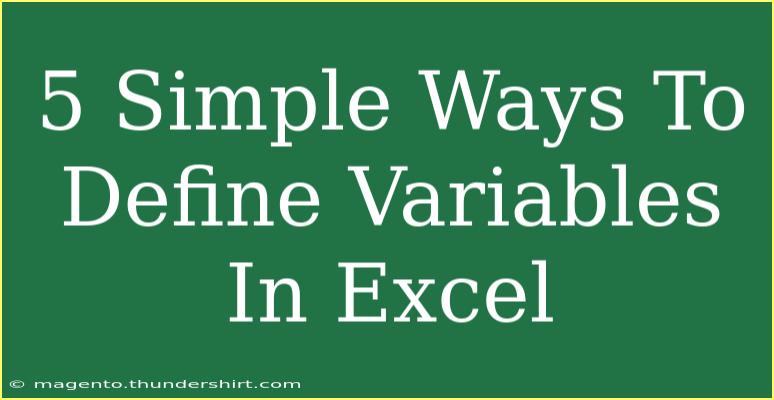 5 Simple Ways To Define Variables In Excel