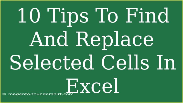 10 Tips To Find And Replace Selected Cells In Excel