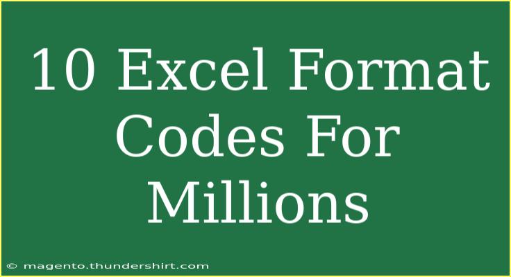 10 Excel Format Codes For Millions