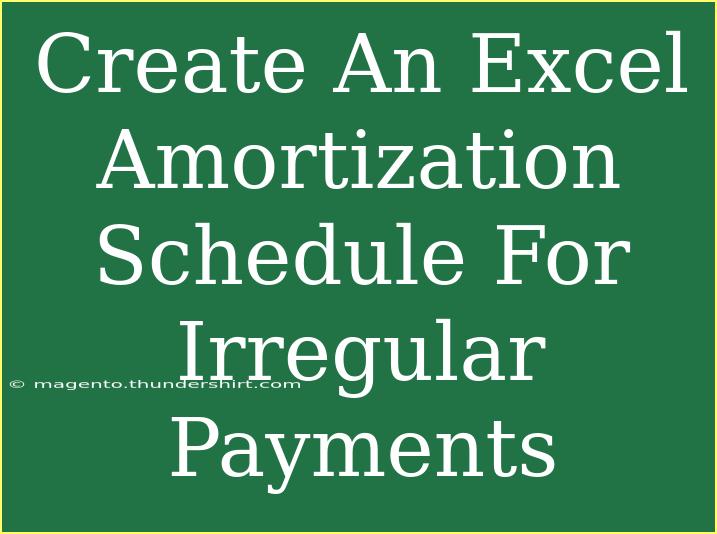 Create An Excel Amortization Schedule For Irregular Payments