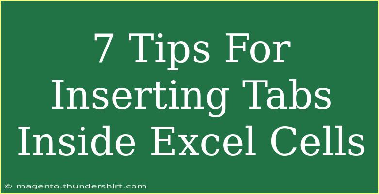 7 Tips For Inserting Tabs Inside Excel Cells