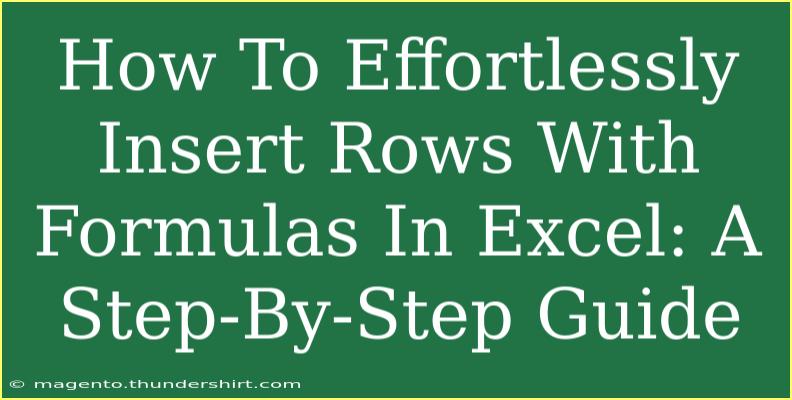 How To Effortlessly Insert Rows With Formulas In Excel: A Step-By-Step Guide