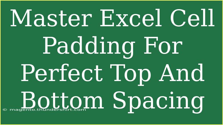 Master Excel Cell Padding For Perfect Top And Bottom Spacing