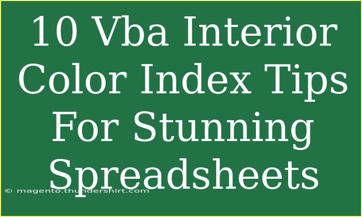 10 Vba Interior Color Index Tips For Stunning Spreadsheets