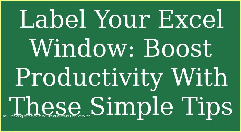 Label Your Excel Window: Boost Productivity With These Simple Tips