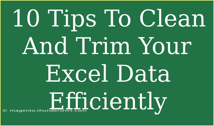 10 Tips To Clean And Trim Your Excel Data Efficiently