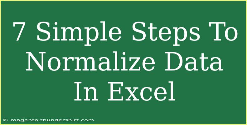 7 Simple Steps To Normalize Data In Excel