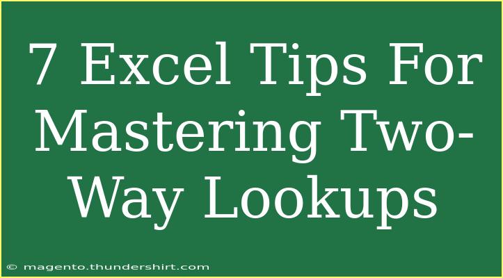 7 Excel Tips For Mastering Two-Way Lookups