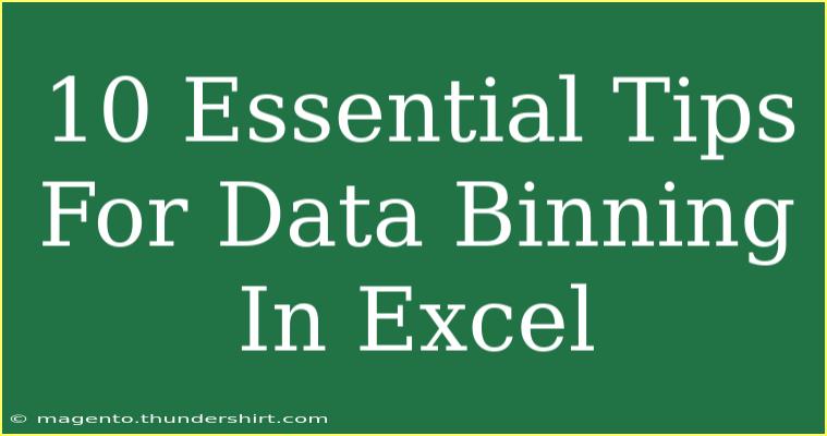 10 Essential Tips For Data Binning In Excel