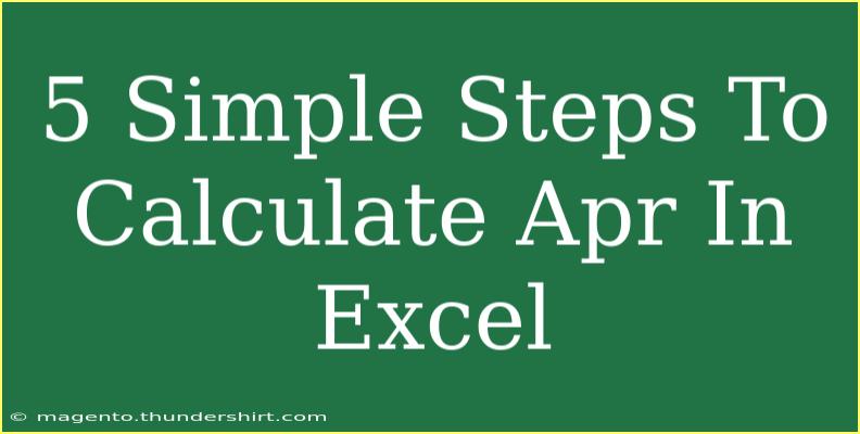 5 Simple Steps To Calculate Apr In Excel