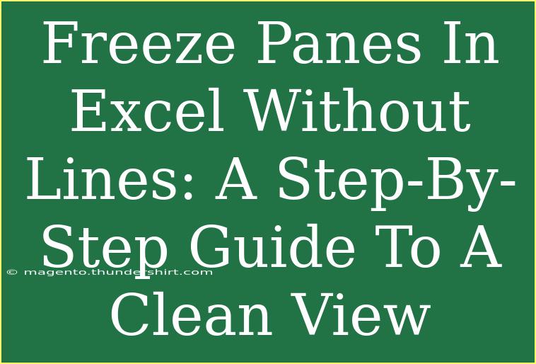 Freeze Panes In Excel Without Lines: A Step-By-Step Guide To A Clean View