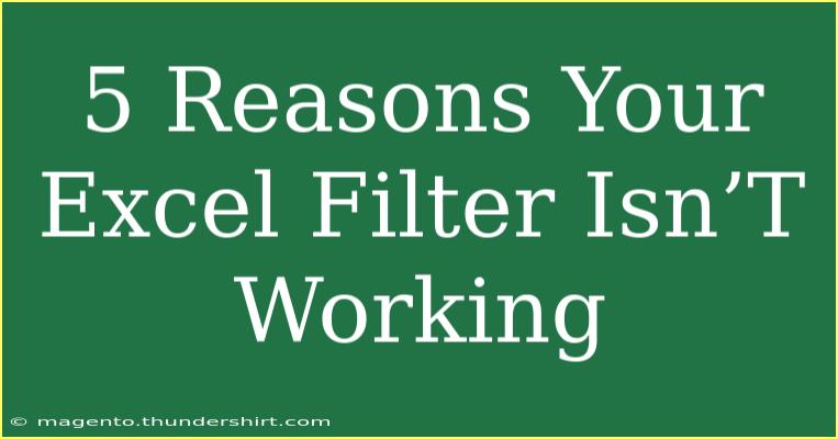 5 Reasons Your Excel Filter Isn’T Working