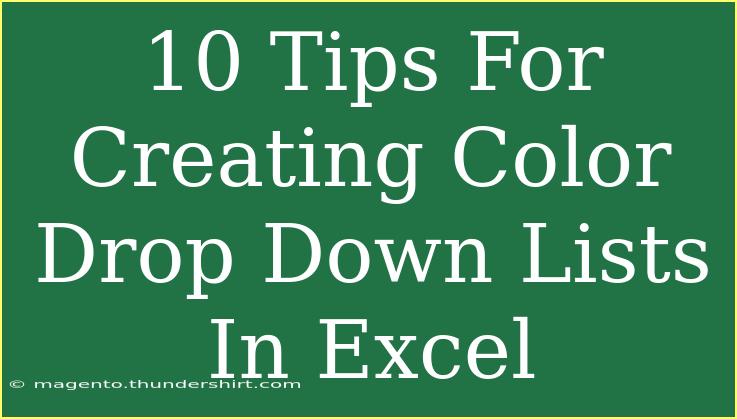 10 Tips For Creating Color Drop Down Lists In Excel