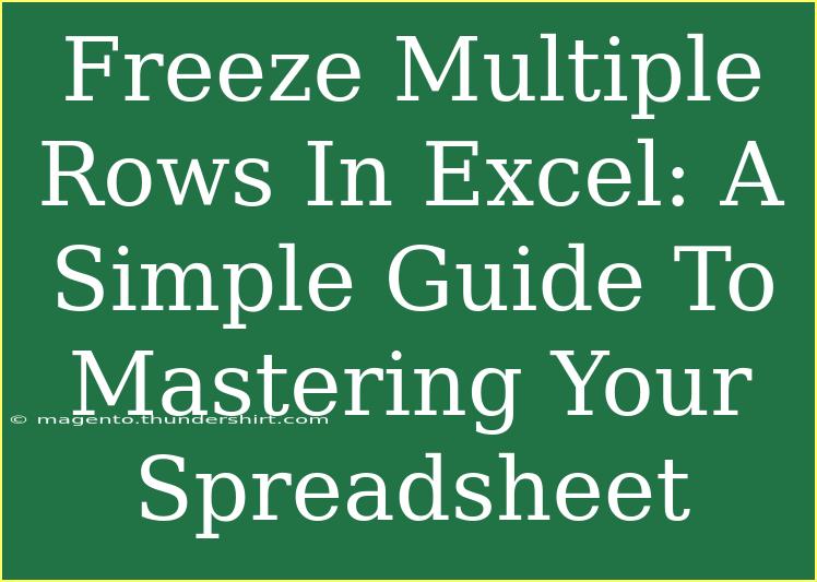 Freeze Multiple Rows In Excel: A Simple Guide To Mastering Your Spreadsheet