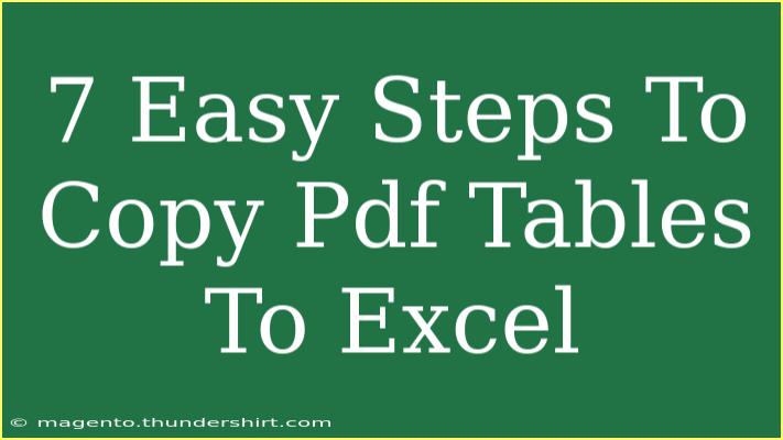 7 Easy Steps To Copy Pdf Tables To Excel