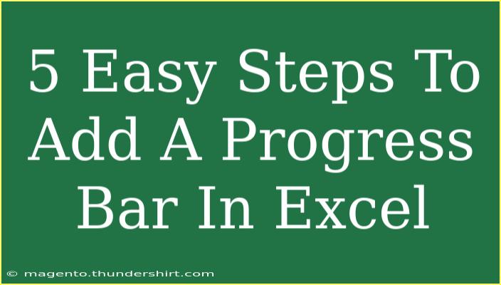 5 Easy Steps To Add A Progress Bar In Excel