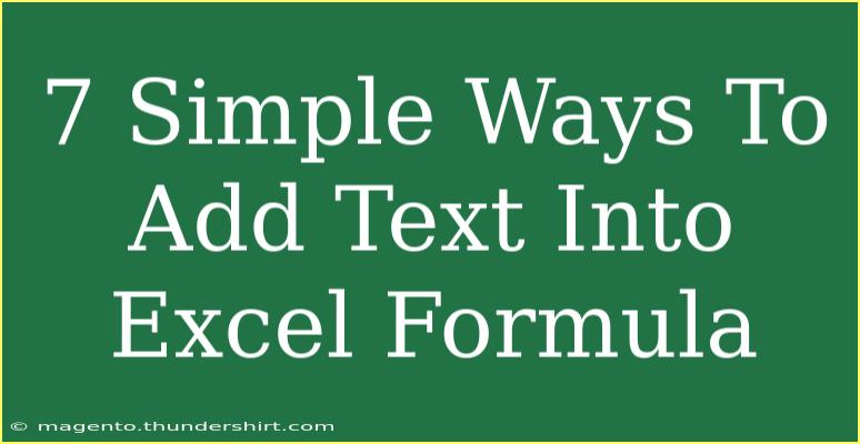 7 Simple Ways To Add Text Into Excel Formula